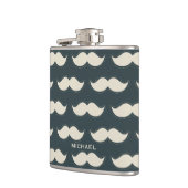 Flasques Motif classique de moustache sur noir personnalisé (Gauche)