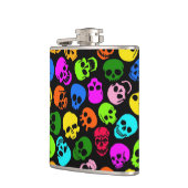 Flasques Motif coloré de crânes dans le noir (Gauche)