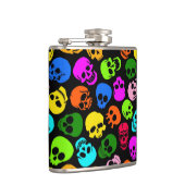 Flasques Motif coloré de crânes dans le noir (Droite)