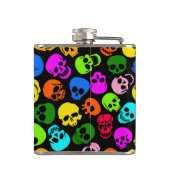 Flasques Motif coloré de crânes dans le noir (Dos)