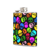 Flasques Motif coloré de crânes dans le noir (Gauche)