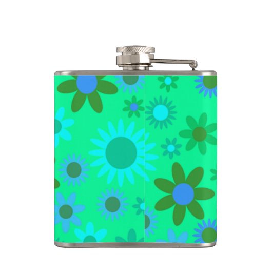 Flasques Motif d'alimentation de fleurs vert brillant (Dos)