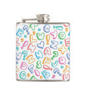 Flasques motif d'alphabet (Devant)