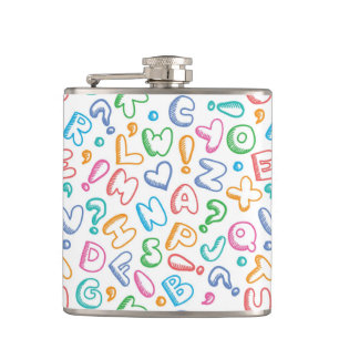 Flasques motif d'alphabet
