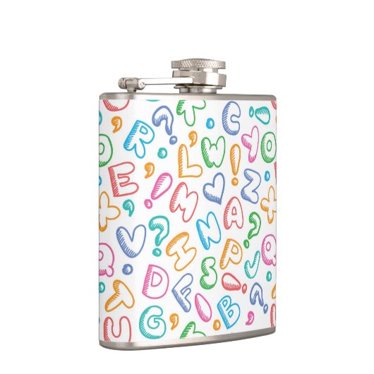 Flasques motif d'alphabet (Droite)