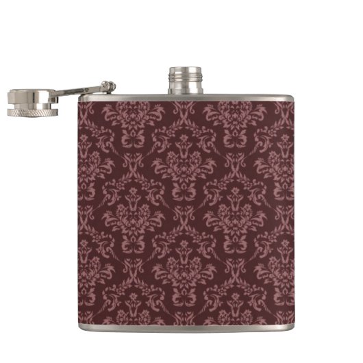 Flasques Motif damassé violet foncé (Ouvert)