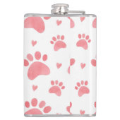 Flasques Motif d'aquarelle Cat Paws (Dos)