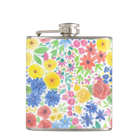 Flasques Motif d'aquarelle florale (Devant)
