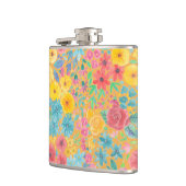 Flasques Motif d'aquarelle florale en jaune (Gauche)