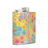 Flasques Motif d'aquarelle florale en jaune (Droite)