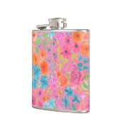 Flasques Motif d'aquarelle florale en rose (Gauche)