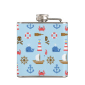Flasques Motif d'art maritime Pixel (Dos)