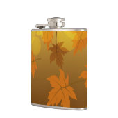 Flasques Motif d'automne avec feuilles d'érable en chute et (Gauche)