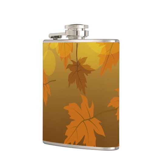 Flasques Motif d'automne avec feuilles d'érable en chute et (Gauche)