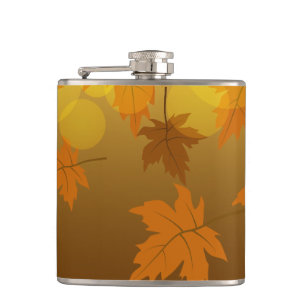 Flasques Motif d'automne avec feuilles d'érable en chute et