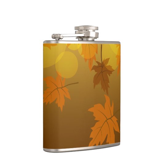 Flasques Motif d'automne avec feuilles d'érable en chute et (Droite)