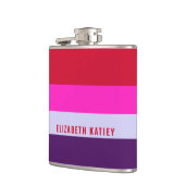 Flasques Motif de bandes rouge, rose et violet (Gauche)