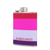 Flasques Motif de bandes rouge, rose et violet (Gauche)