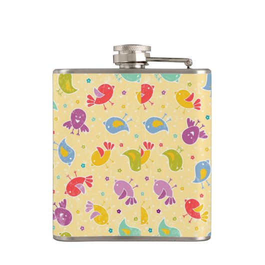 Flasques Motif de bébé avec les oiseaux mignons (Dos)