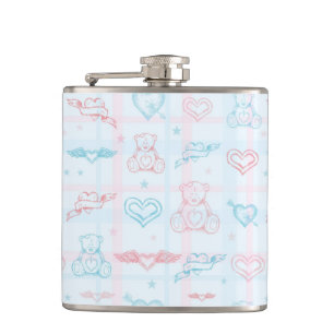 Flasques motif de bébé avec l'ours de nounours