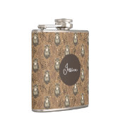 Flasques Motif de bois illustré de Chouette Brown (Droite)