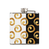 Flasques Motif de boucles d'or moderne en noir et blanc (Dos)