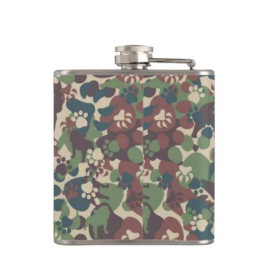 Flasques Motif de camouflage de chien (Dos)