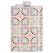 Flasques Motif de carrelage géométrique pastel | Rose Menth (Devant)