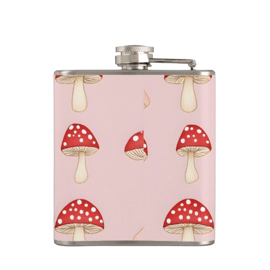 Flasques Motif de champignon rose vif (Dos)