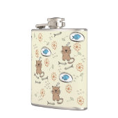 Flasques motif de chat et de poissons (Gauche)