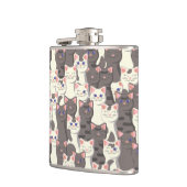 Flasques Motif de chats blancs et gris (Gauche)