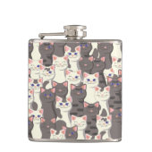 Flasques Motif de chats blancs et gris (Devant)