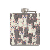 Flasques Motif de chats blancs et gris (Dos)