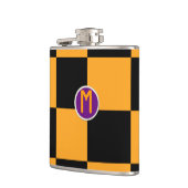 Flasques Motif de chèque noir et orange (Gauche)