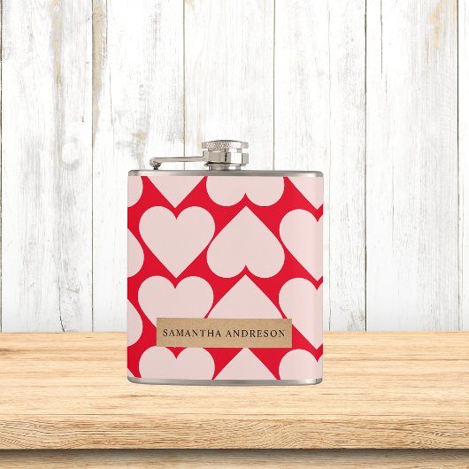 Flasques Motif de coeur romantique et rouge moderne