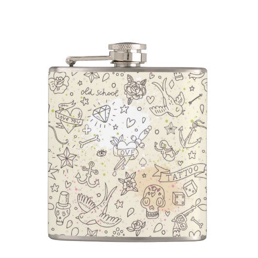 Flasques Motif de concept de tatouage (Devant)