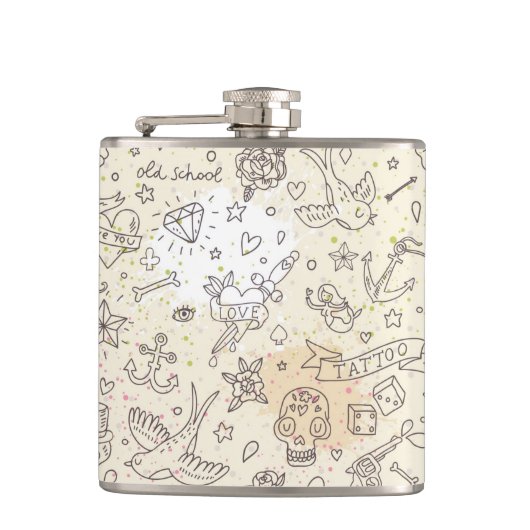 Flasques Motif de concept de tatouage (Devant)