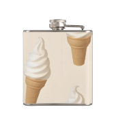 Flasques Motif de cône de glace à la vanille personnalisée (Dos)