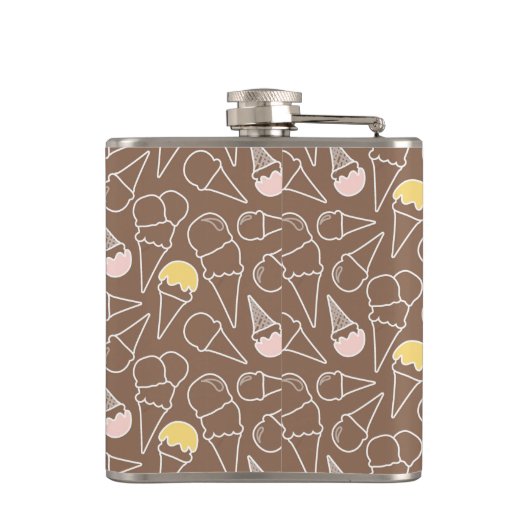 Flasques Motif de cône glacé sur le Brown (Dos)