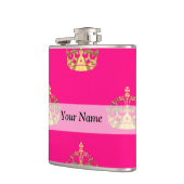Flasques Motif de couronne rose et or (Gauche)