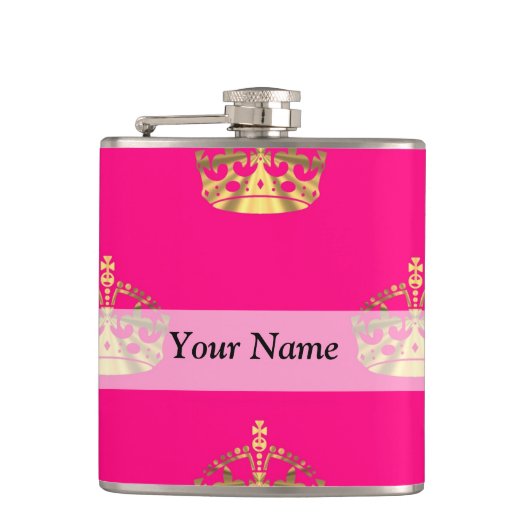 Flasques Motif de couronne rose et or (Devant)