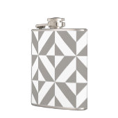 Flasques Motif de cube géométrique gris argenté (Gauche)