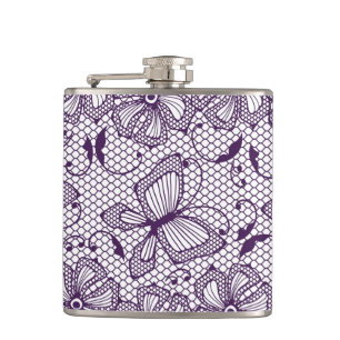 Flasques Motif de dentelle avec des papillons