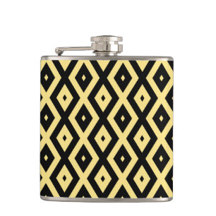 Flasques Motif de diamant jaune citron et noir