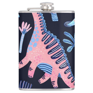 Flasques Motif de dinosaures de bande dessinée mignon.