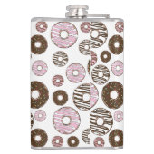 Flasques Motif De Donuts, Donuts Roses, Donuts Brown (Dos)