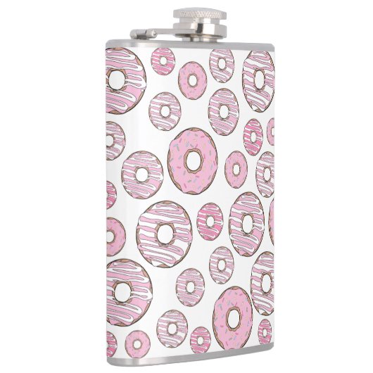 Flasques Motif De Donuts, Donuts Roses, Saupoudrages (Droite)