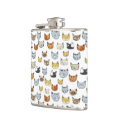 Flasques Motif de Doodle visage de chat (Gauche)