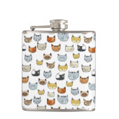 Flasques Motif de Doodle visage de chat (Devant)