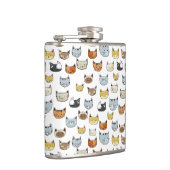 Flasques Motif de Doodle visage de chat (Droite)